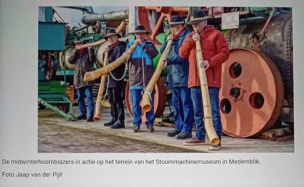 3-1-23 blazen bij het Stoommuseum Medemblik. De heren haalden zelfs de krant!.