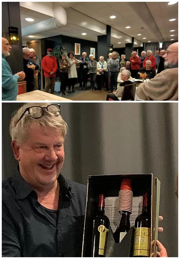 Tijdens het "afeten" in L'Avenir werd voorz. Erik Brouwer in het zonnetje gezet 17-1-24